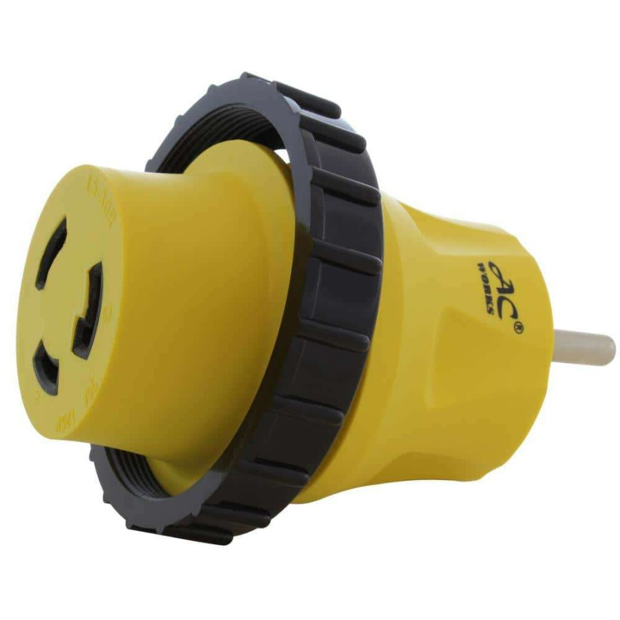 Extension Cord Accessories * | Ac Works Rv 30 Amp Tt-30P Plug To L5-30R Rv/Marine 30 Amp Detachable Inlet Connection