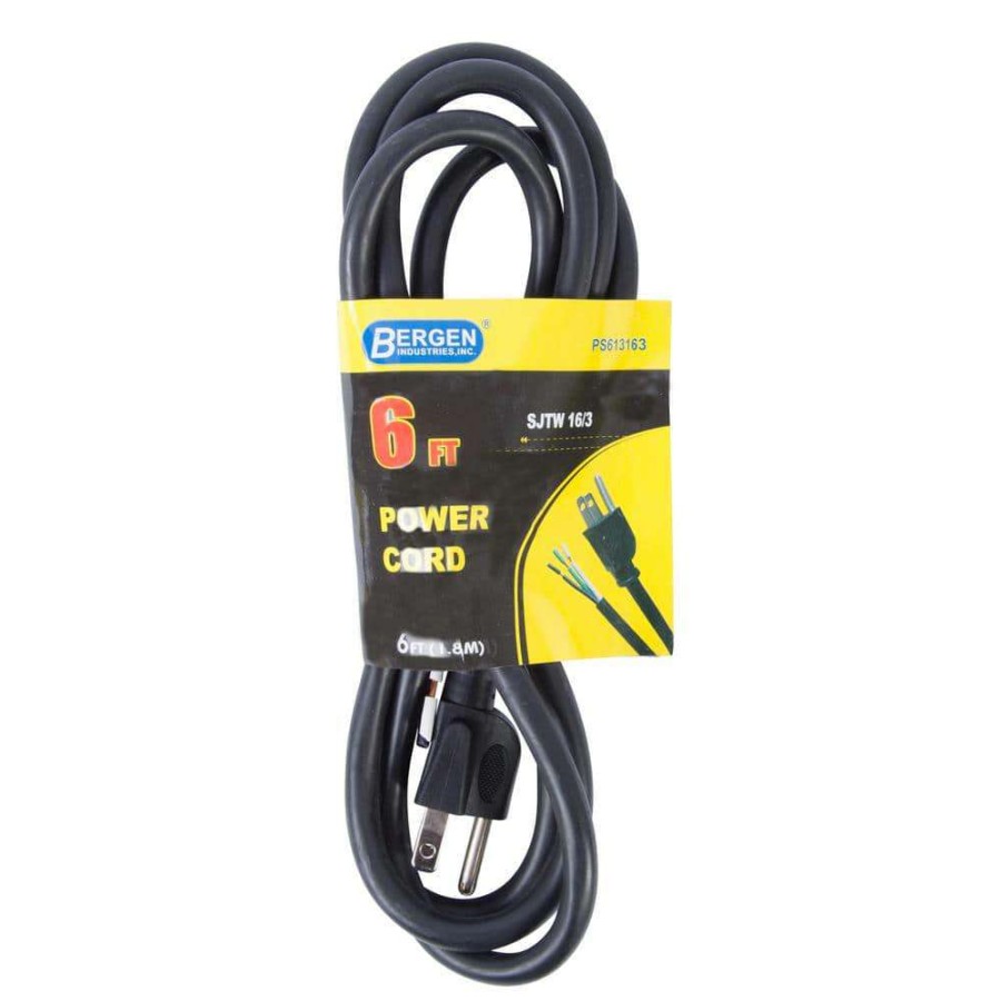 Appliance Extension Cords * | Bergen Industries 6 Ft. 16/3 Sjtw 3-Wire Appliance/Power Tool Cord