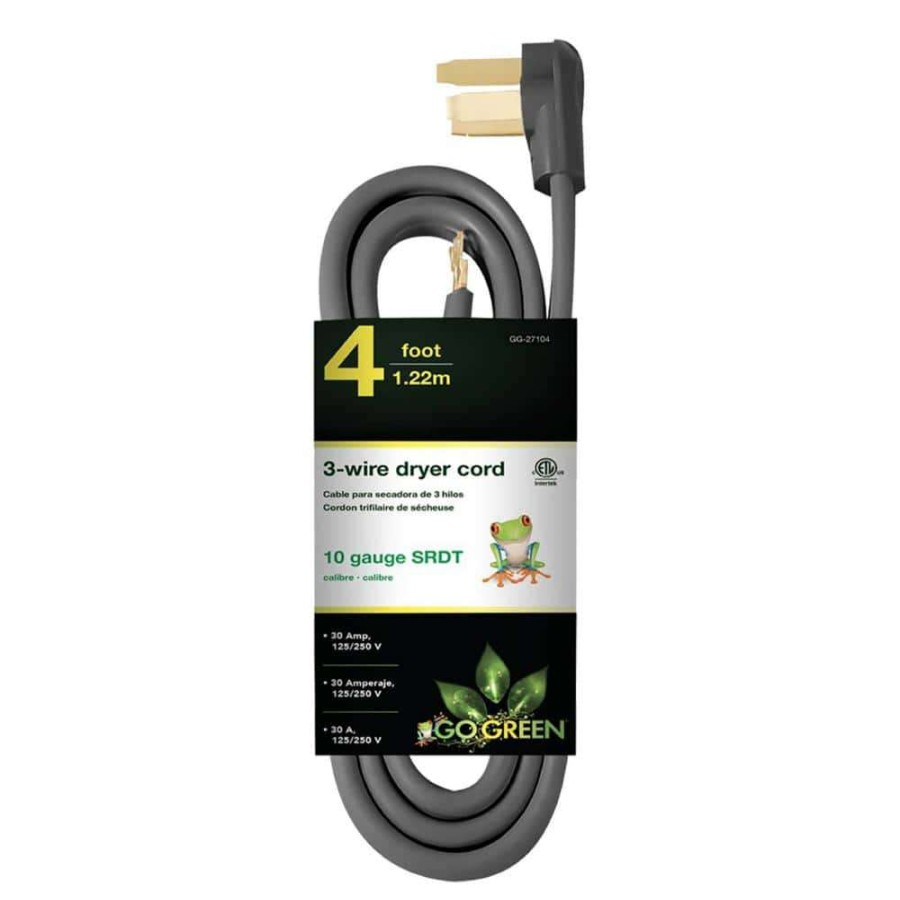 Appliance Extension Cords * | Power By Go Green 4 Ft. 10-Gauge Srdt Dryer Cord