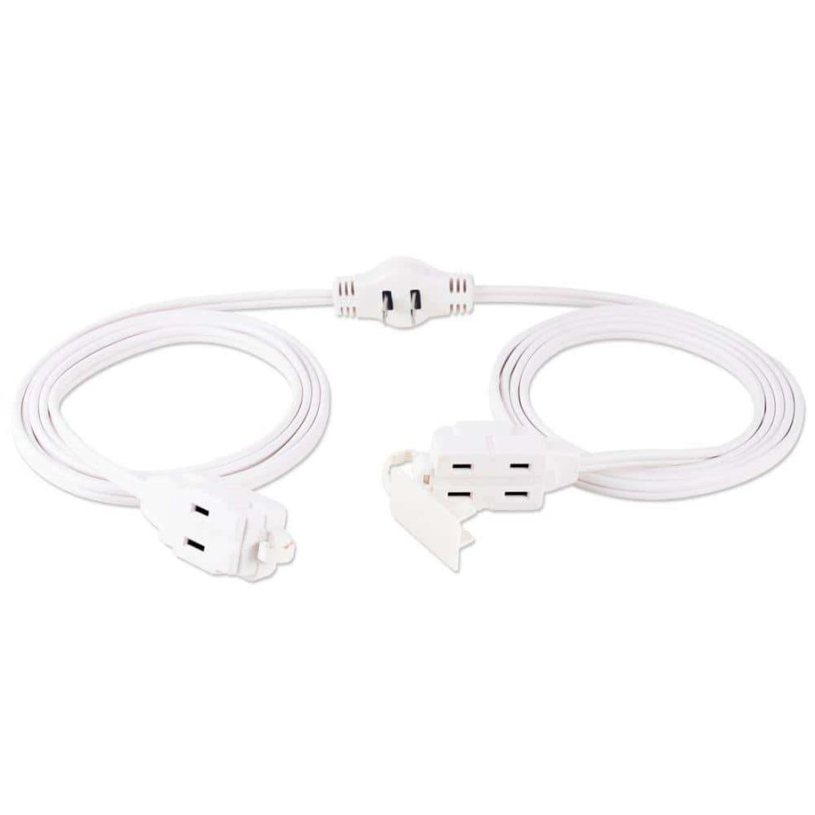 General Purpose Cords * | Ge 12 Ft. 16/3 Awg 6-Outlet Polarized Sofa Extension Cord, White