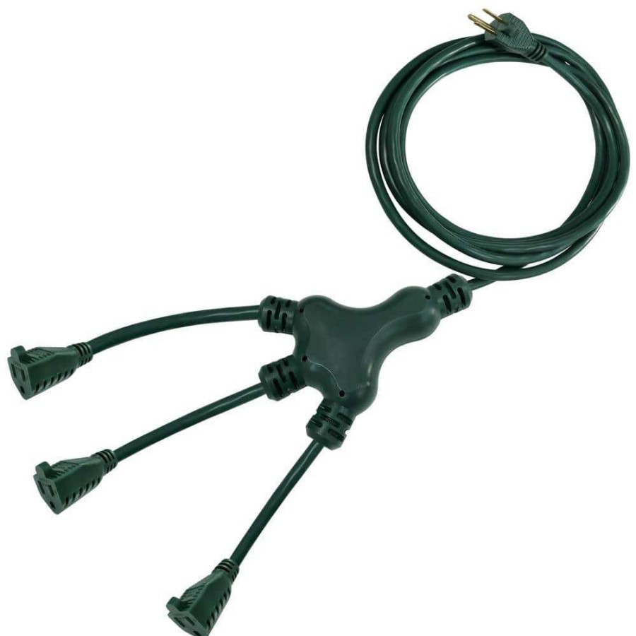 General Purpose Cords * | Hdx 40 Ft. 16/3 Multi-Directional Outdoor Extension Cord, Green