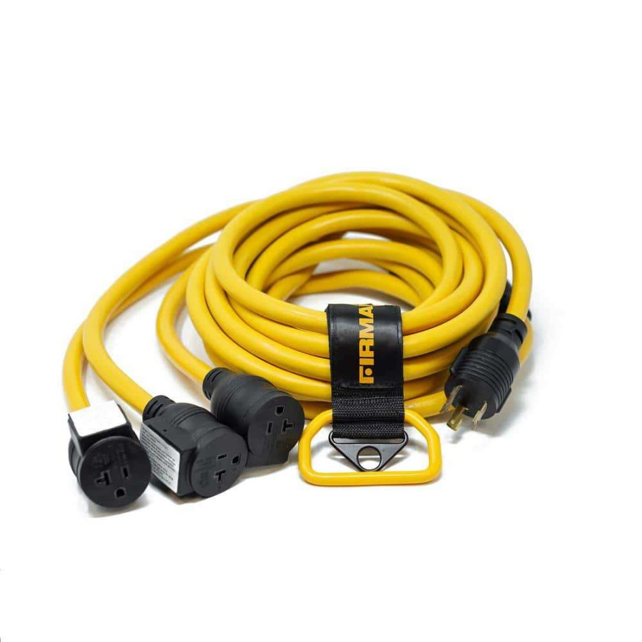 Generator Parts * | Firman 25 Ft. 125-Volt 30 Amp L5-30P To 3 Multi-Directional 5-20R Outlets Generator Power Extension Cord With Storage Strap