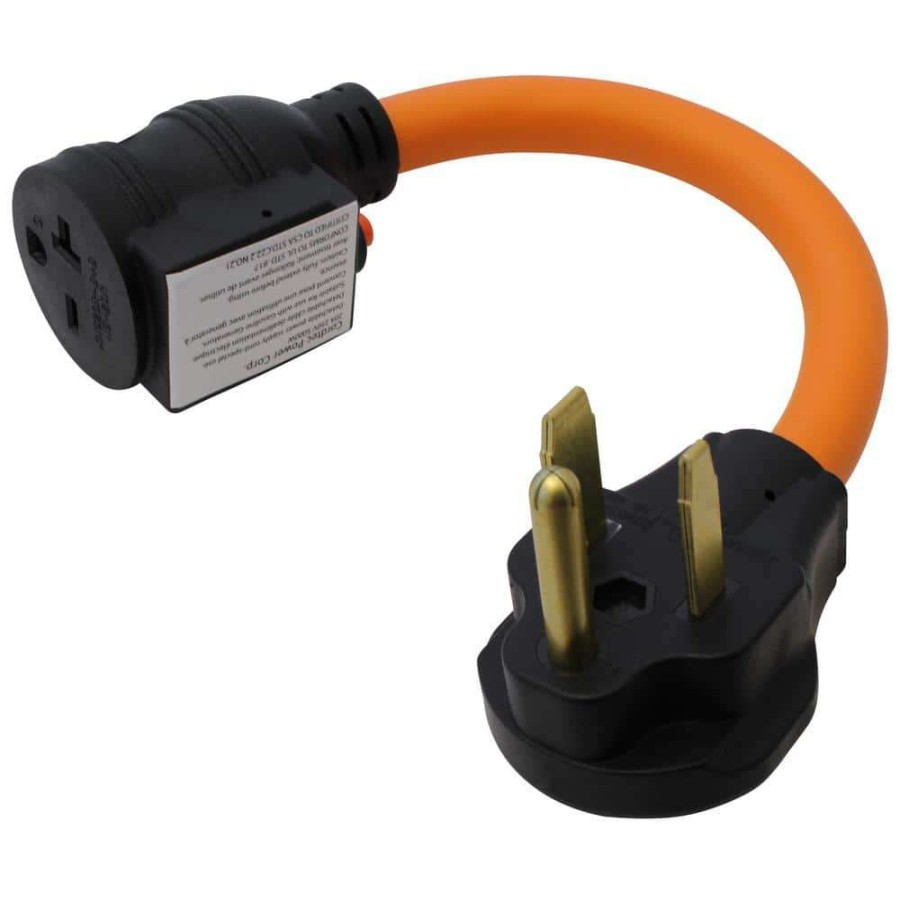 Extension Cord Accessories * | Ac Works 1 Ft. 50 Amp 3-Prong 6-50P Welder Plug To 6-15/20 Outlet With 20 Amp Breaker