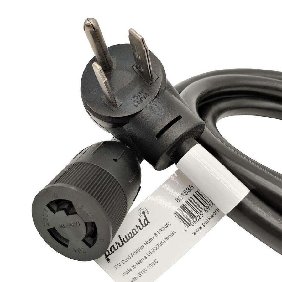 Appliance Extension Cords * | Parkworld 8 Ft. 10/3 3-Wire 50 Amp 250-Volt 3-Prong Nema 6-50P Plug To 20 Amp Locking L6-20R Female Welder Adapter Cord