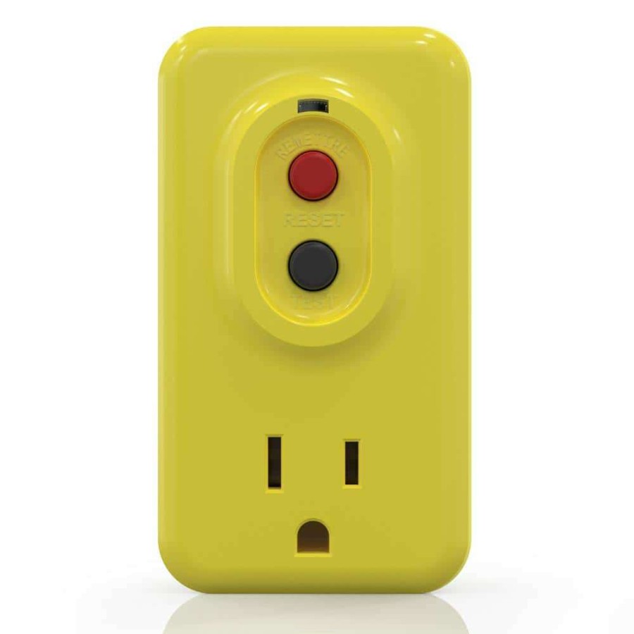 Gfci Plugs * | Elegrp 15 Amp Single Outlet Gfci Adapter, 3-Prong Grounded Gfci Adapter Plug, For Indoor Use With Manual Reset, Yellow