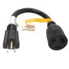 Appliance Extension Cords * | Parkworld 1 Ft. 10/3 3-Wire 10 Amp 125-Volt 3-Prong Nema 5-15P Plug To 20 Amp Locking L6-20R Adapter Cord (5-15P To L6-20R)