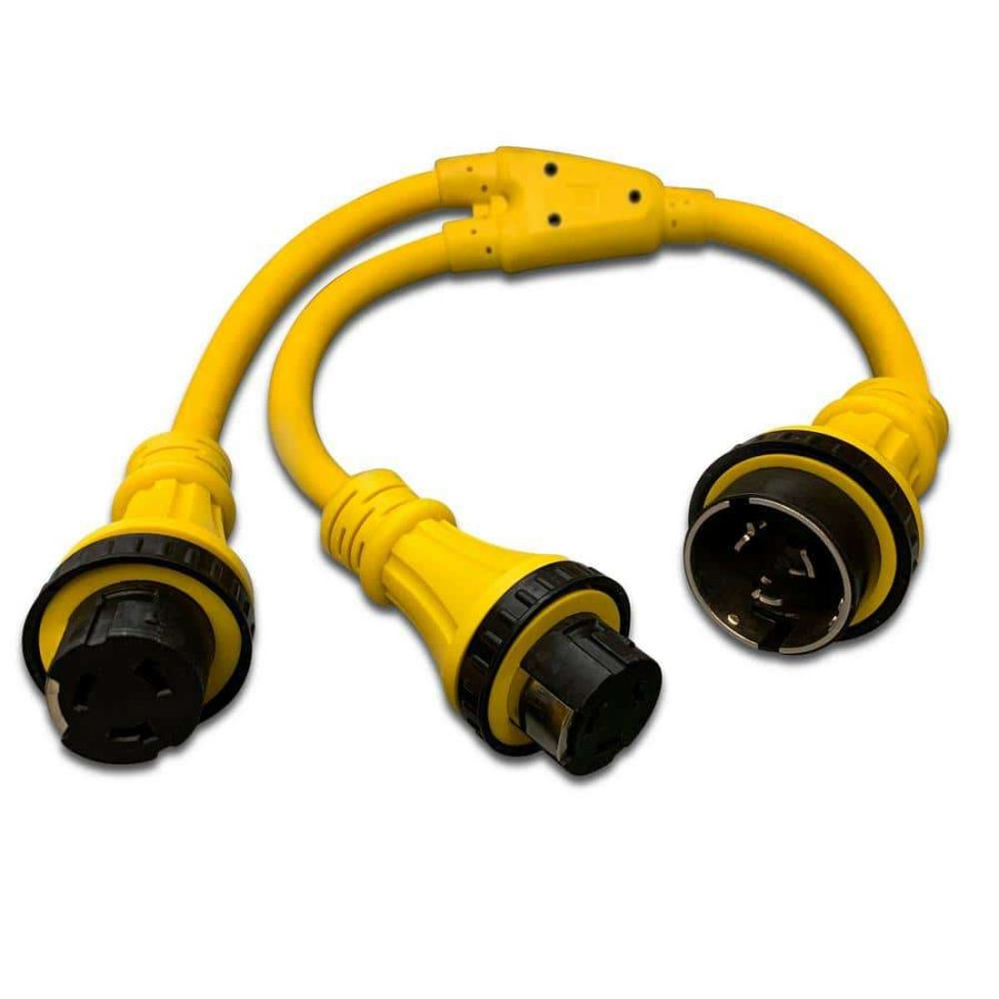 Rv & Marine Cords * | Halex 3 Ft. 10/3 50 Amp Male To Two 50 Amp Females Marine Shore Power Y-Adapter