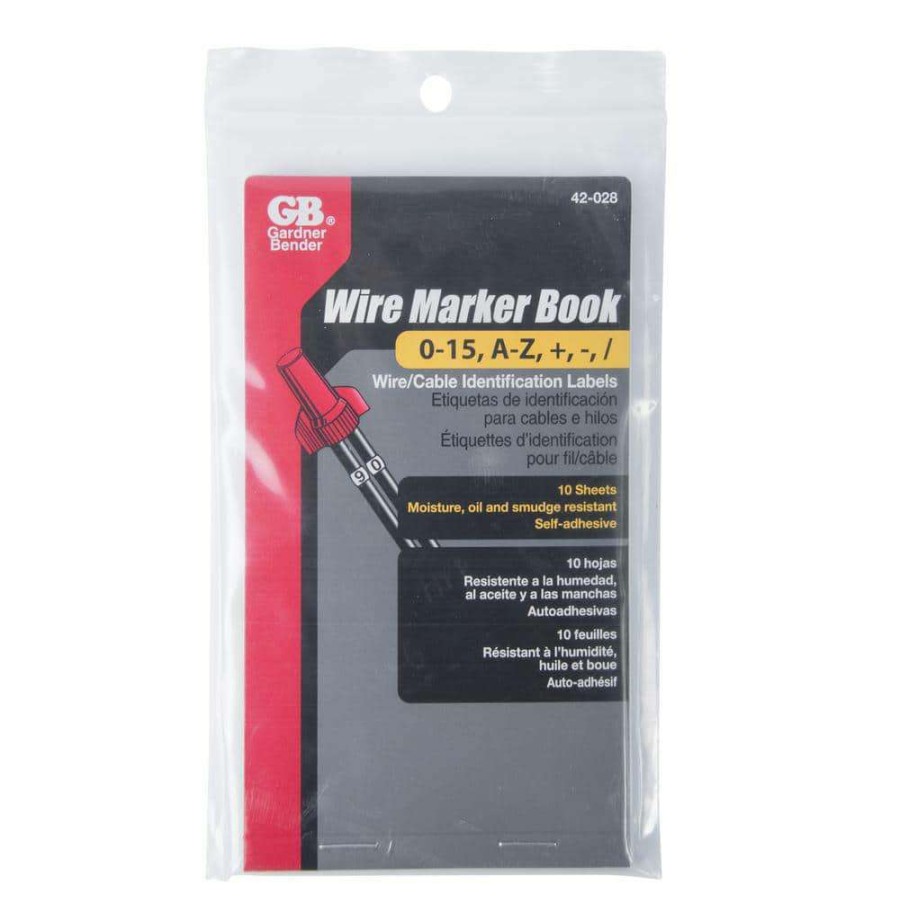 Extension Cord Accessories * | Gardner Bender Wire Marker Booklet A-Z, 0-15, Symbols