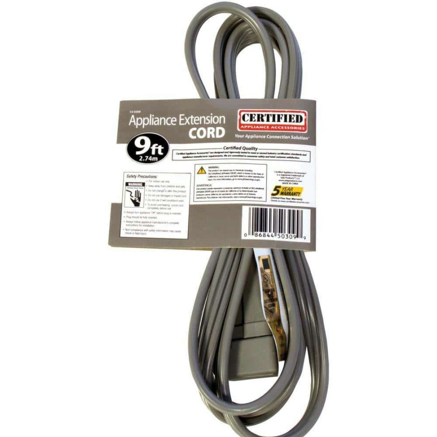 General Purpose Cords * | Certified Appliance Accessories 9 Ft. 15 Amp 14-Gauge, 3-Conductor, Grounded Appliance Extension Cord (40-Pack)