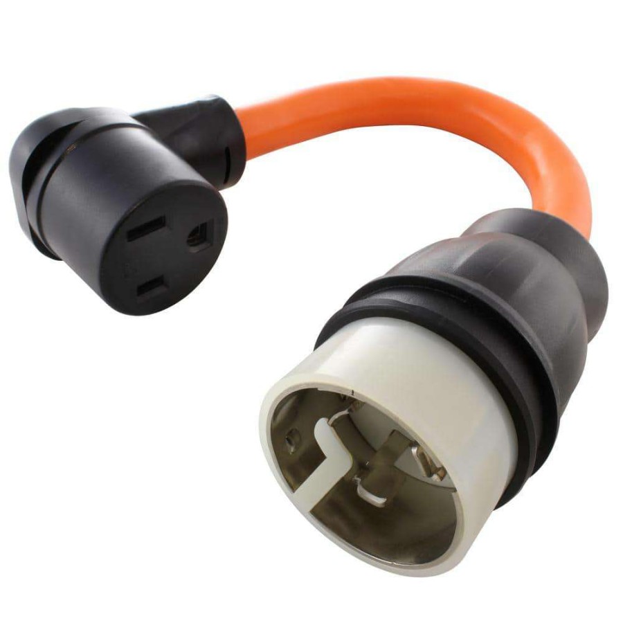 Extension Cord Accessories * | Ac Works 1.5 Ft. 50 Amp 125/250-Volt Ss2-50P/Cs6365 Locking Plug To 6-50R Welder Adapter Cord