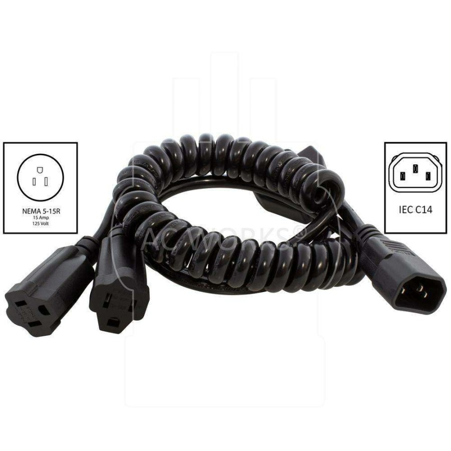 Extension Cord Accessories * | Ac Works Up To 7 Ft. 10 Amp 18/3 Medical Grade Y-Cable With 2 Nema 5-15R Connectors