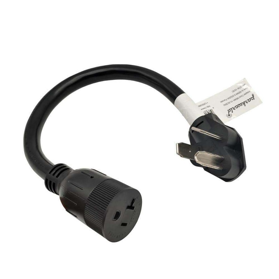 Appliance Extension Cords * | Parkworld 1.5 Ft. 10/3 3-Wire 30 Amp 3-Prong Old Dryer Nema 10-30P Plug To 20 Amp 5-20R/15R Adapter Cord(10-30P To 5-20/15R)