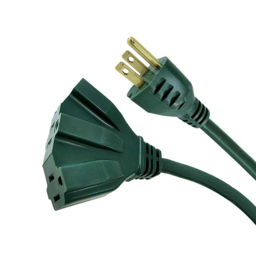 General Purpose Cords * | Hdx 25 Ft. 16/3 Fan-Tap Landscape Extension Cord, Green