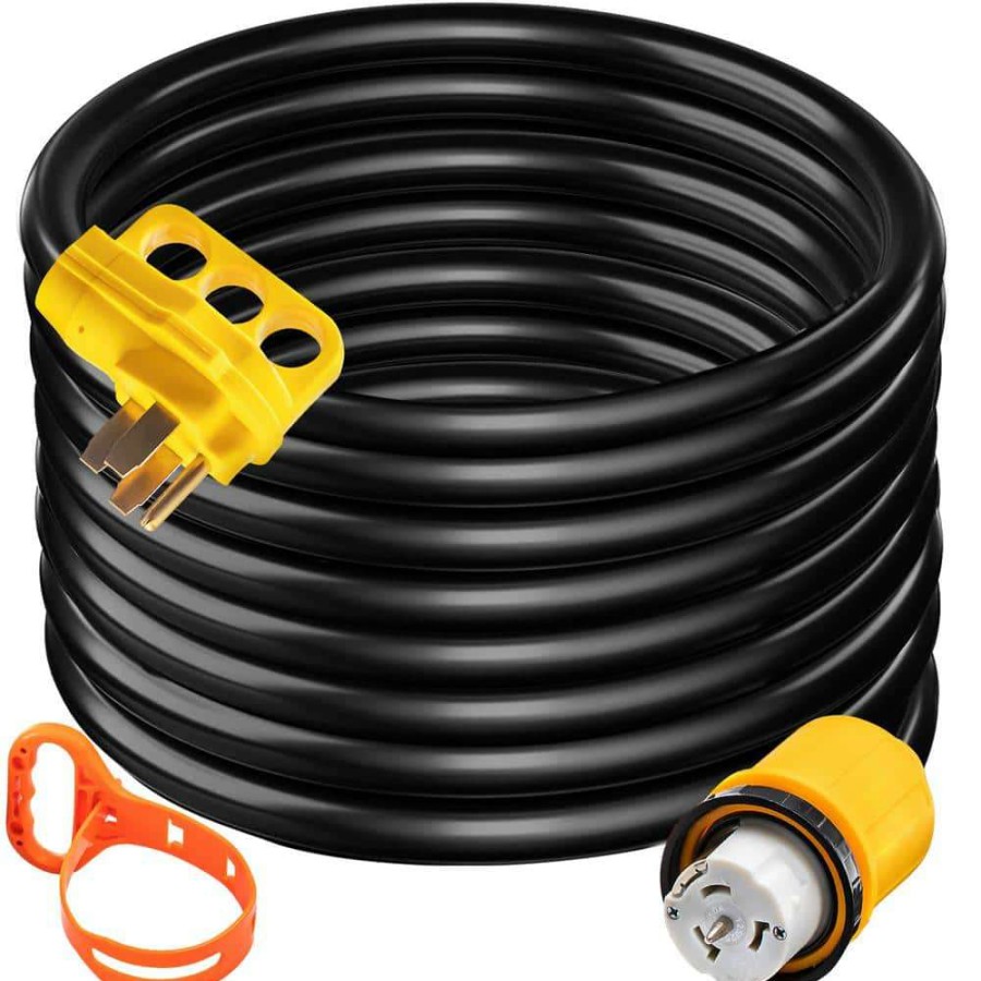 Generator Parts * | Vevor 30 Ft. 50 Amp 250-Volt 12,000-Watt Black Cable Generator Power Cord Etl Listed Extension Cord