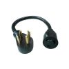 Appliance Extension Cords * | Parkworld 1.5 Ft. 10/3 3-Wire 30 Amp Dryer 4-Prong Plug Nema 14-30P To 30 Amp 250-Volt Locking L6-30R Receptacle Adapter Cord