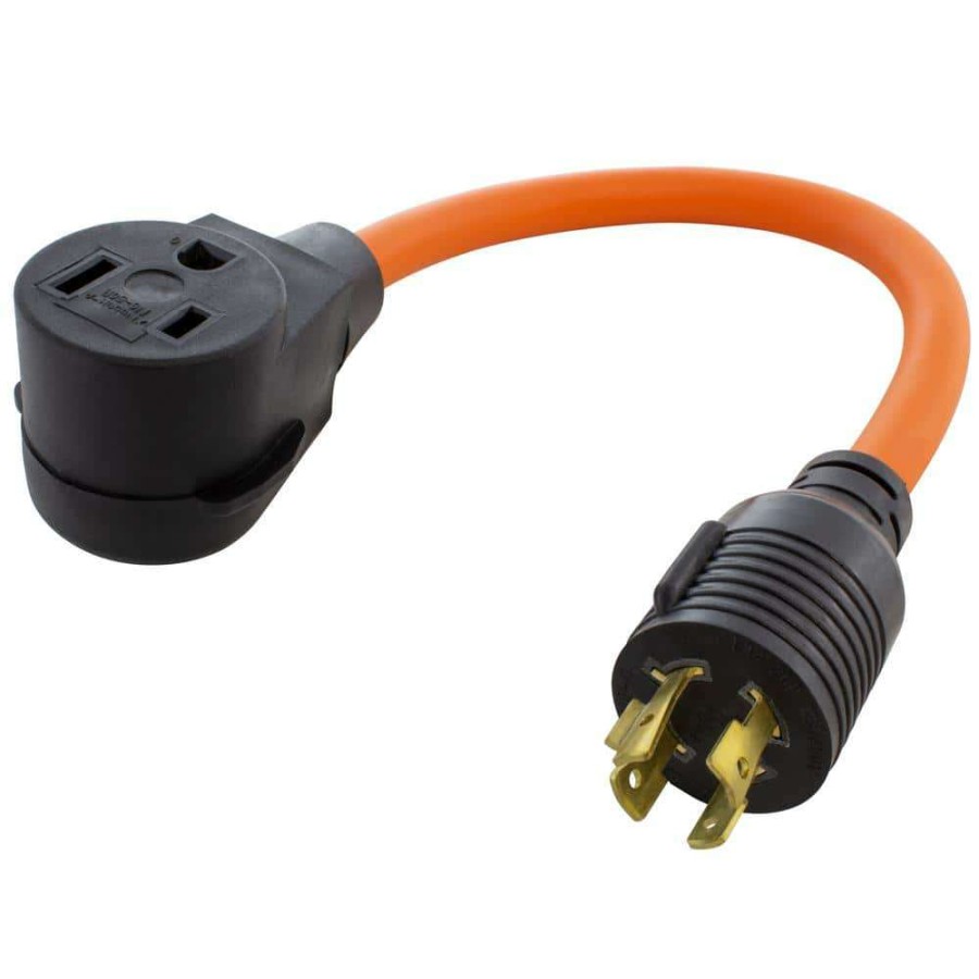 Extension Cord Accessories * | Ac Works Ac Connectors 1.5 Ft. L14-20P 20 Amp 4-Prong Generator Locking Plug To 6-50 Welder Adapter