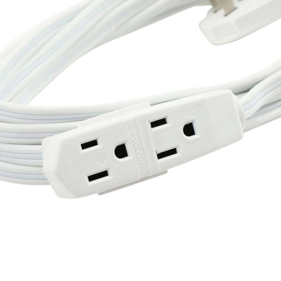 General Purpose Cords * | Hdx 15 Ft. 16/3 Indoor Tight Space Cube Tap Extension Cord, White