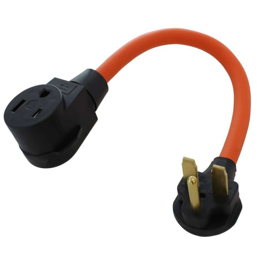 Extension Cord Accessories * | Ac Works 1.5 Ft. Nema 6-30 3-Prong Commercial Hvac Plug To 6-50 Welder Adapter