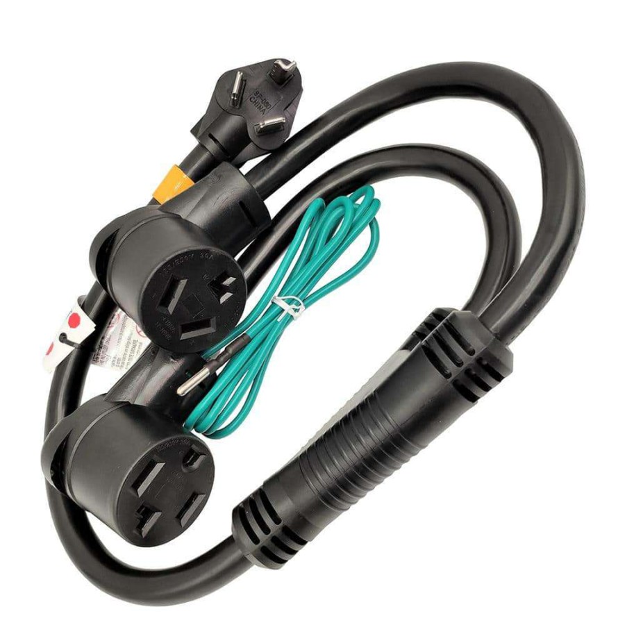 Appliance Extension Cords * | Parkworld 3 Ft. 10/3 3-Wire 30 Amp 3-Prong Dryer Y Adapter Cord Nema 10-30P Plug To 10-30R And 14-30R Receptacle Y Splitter Cord