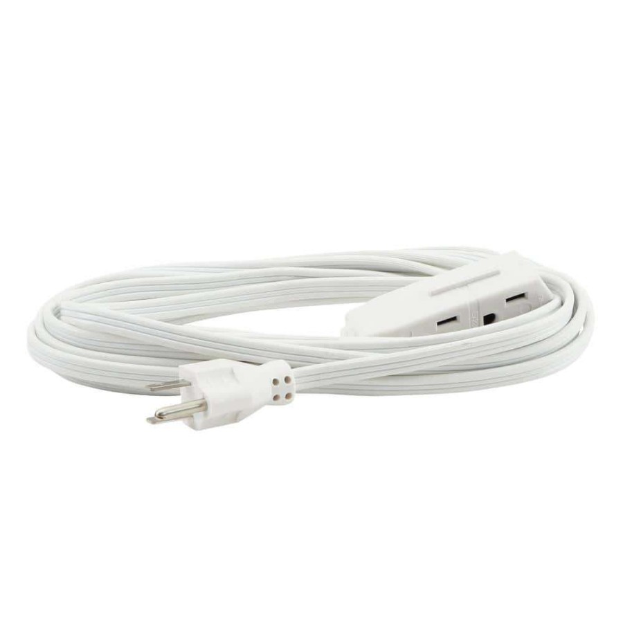 General Purpose Cords * | Hdx 15 Ft. 16/3 Indoor Banana Tap Extension Cord, White