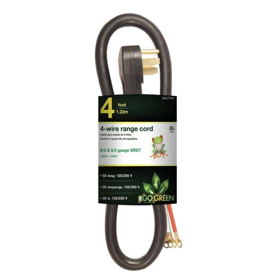 Appliance Extension Cords * | Power By Go Green 4 Ft. 6/2 And 8/2 4-Wire Range Cord