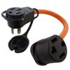 Extension Cord Accessories * | Ac Works 1.5 Ft. 50 Amp 14-50 Piggy-Back Plug With 14-30R Connector Adapter Cord