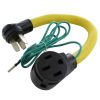 Extension Cord Accessories * | Ac Works 1.5 Ft. 3-Prong 50A Old Range/ Welder Outlet To Nema 14-50R Ev/ Rv 50 Amp 125/250-Volt Connector