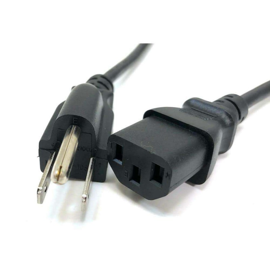 Appliance Extension Cords * | Micro Connectors, Inc 15 Feet Universal Ac Power Cord Ul Approved Nema 5-15P To C13 Black/ 2-Pack