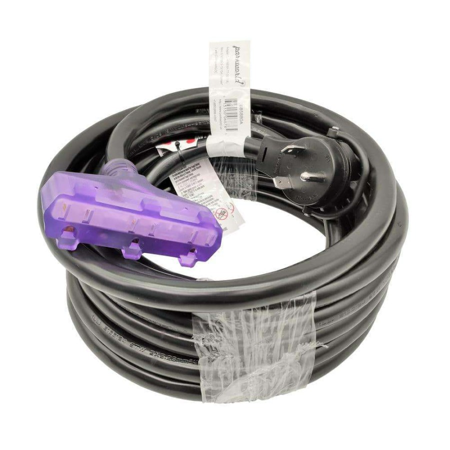 Rv & Marine Cords * | Parkworld 25 Ft. 10/3 Rv 30 Amp 125-Volt 3-Prong Tt-30P Plug To 3X 5-15R Tri-Outlets Adapter Cord (Nema Tt-30P To (3)5-15R)