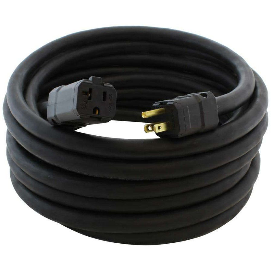 General Purpose Cords * | Ac Works 25 Ft. Soow 10-Gauge 3-Prong Nema 5-15P To Nema 5-20R 15 Amp/20 Amp Super Duty Rubber Extension Cord