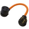 Extension Cord Accessories * | Ac Works 1.5 Ft. 10-50P 50 Amp 3-Prong Plug To 10-30R 3-Prong Dryer Outlet