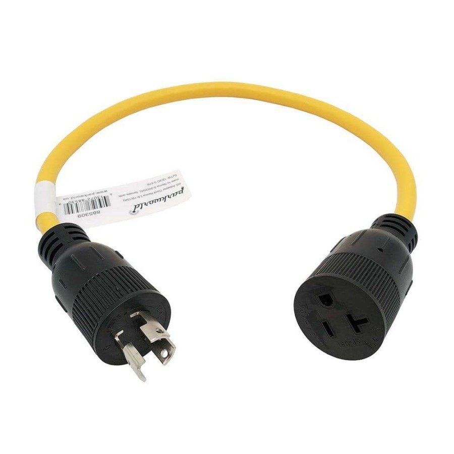 Appliance Extension Cords * | Parkworld 2 Ft. 12/3 3-Wire 15 Amp 125-Volt Nema L5-15P Plug To 5-20R/15R T-Blade Receptacle Adapter Cord