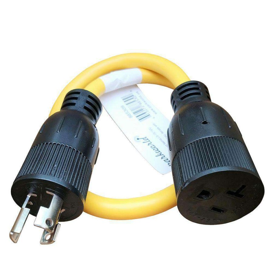 Appliance Extension Cords * | Parkworld 2 Ft. 12/3 3-Wire 15 Amp 125-Volt Nema L5-15P Plug To 5-20R/15R T-Blade Receptacle Adapter Cord