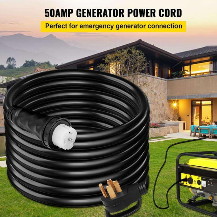 Generator Parts * | Vevor 50 Ft. Generator Cord 50 Amp Extension Cord 110-Volt Generator Cord With Twist Lock Connectors