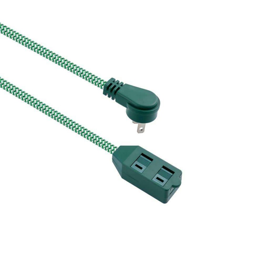 General Purpose Cords * | Hdx 10 Ft. 16-Gauge/2 Green Braided Extension Cord