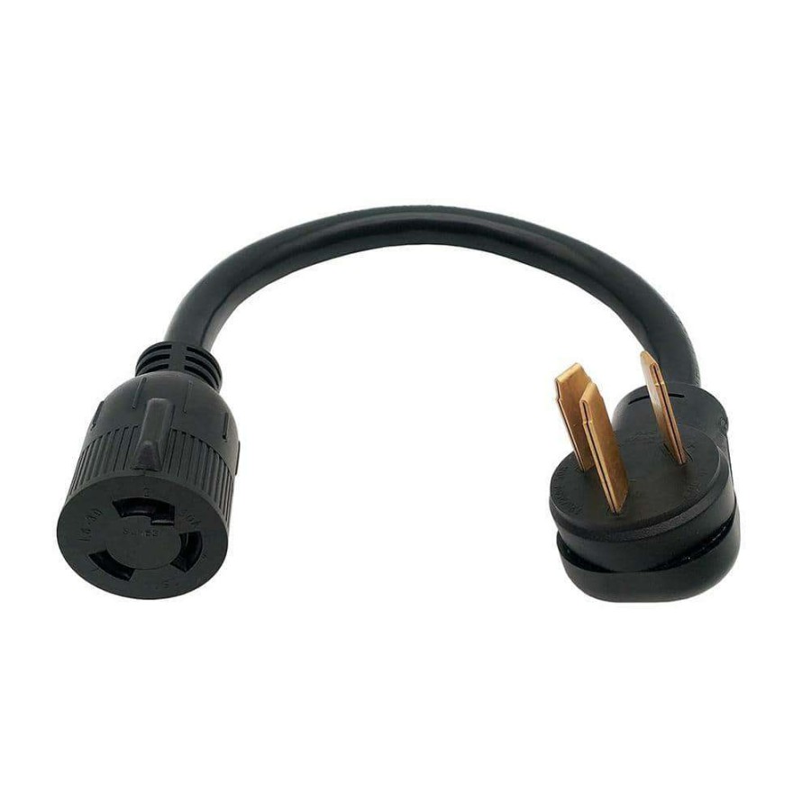 Appliance Extension Cords * | Parkworld 1.5 Ft. 10/3 3-Wire 50 Amp Range/Oven 3-Prong Nema 10-50P Plug To 30 Amp Locking L6-30R Adapter Cord(10-50P To L6-30R)