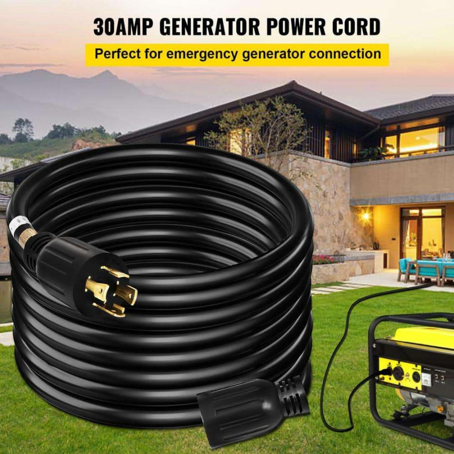 Generator Parts * | Vevor 40 Ft. Generator Extension Cord 110-Volt 30 Amp Generator Cord Ul Listed Generator Power Cord With Twist Lock Connectors