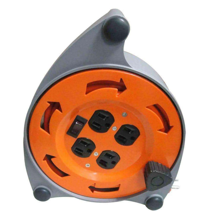 Extension Cord Reels * | Hdx 20 Ft. 16/3 Retractable Extension Cord Reel With 4-Outlets