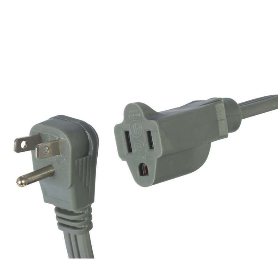 Appliance Extension Cords * | Bergen Industries 3 Ft. 14/3 Spt-3 Wire Air Conditioner/Major Appliance Extension Cord With Right U-Ground Plug In Gray