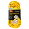 General Purpose Cords * | Bergen Industries 100 Ft. 12/3 Sjtw 15 Amp/125-Volt Outdoor Triple Tap Extension Cord, Yellow