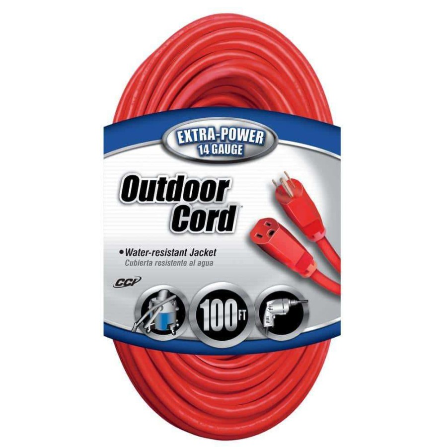 General Purpose Cords * | Southwire 100 Ft. 14/3-Gauge Sjtw White Outdoor Medium-Duty Extension Cord