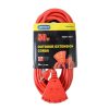 General Purpose Cords * | Bergen Industries 50 Ft. 14/3 Sjtw 15 Amp/125-Volt Outdoor Triple Tap Extension Cord, Orange