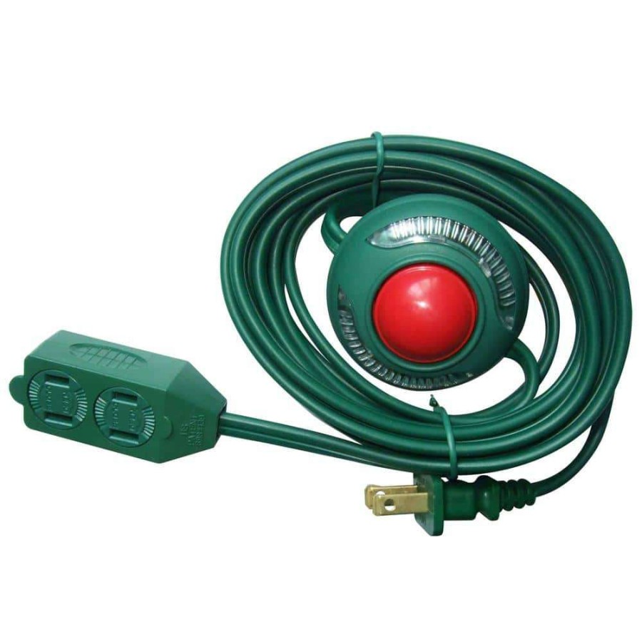 General Purpose Cords * | Home Accents Holiday 6 Ft. 16/2 3-Outlet Extension Cord With Footswitch, Green