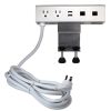 Extension Cord Accessories * | Qvs Adjustable Desk Mount Dual-Power Outlets With Dual-Usb 3.5 Amp Charger And Dual-Cat6 Ports