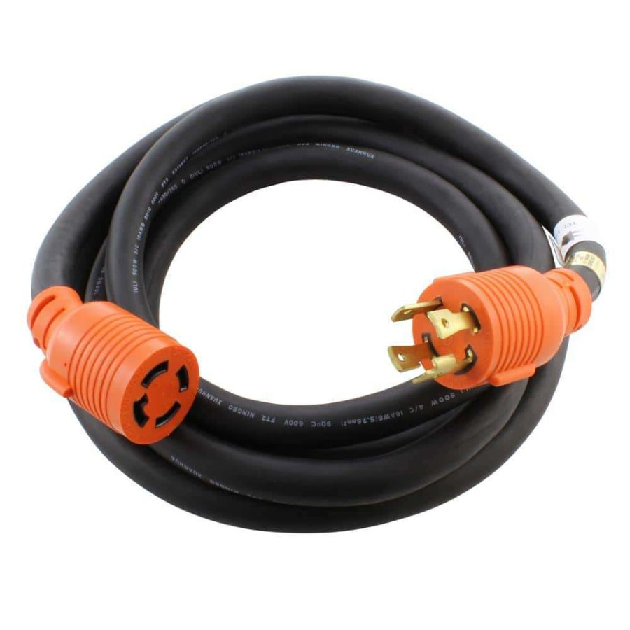 General Purpose Cords * | Ac Works Ac Connectors 10 Ft. 10/4 Heavy Duty Soow L14-30 30 Amp 125/250-Volt Generator Rubber Extension Cord