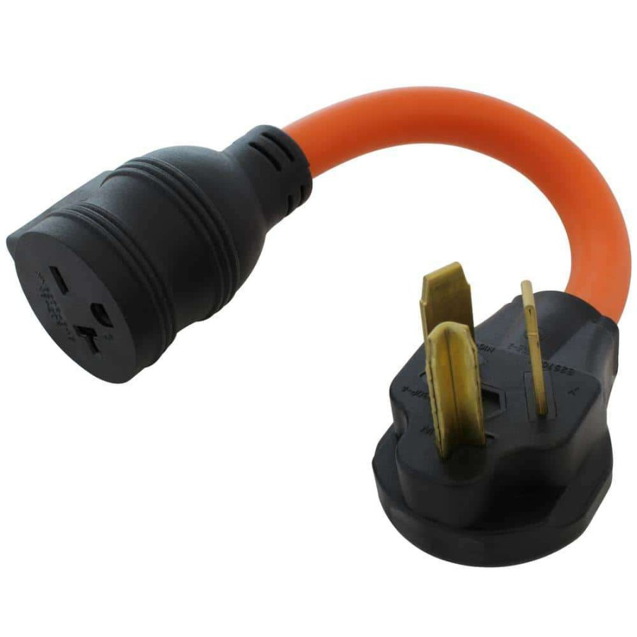 Extension Cord Accessories * | Ac Works 1 Ft. 30 Amp 3-Prong Dryer Plug To 6-15/20 Outlet With 20 Amp Breaker