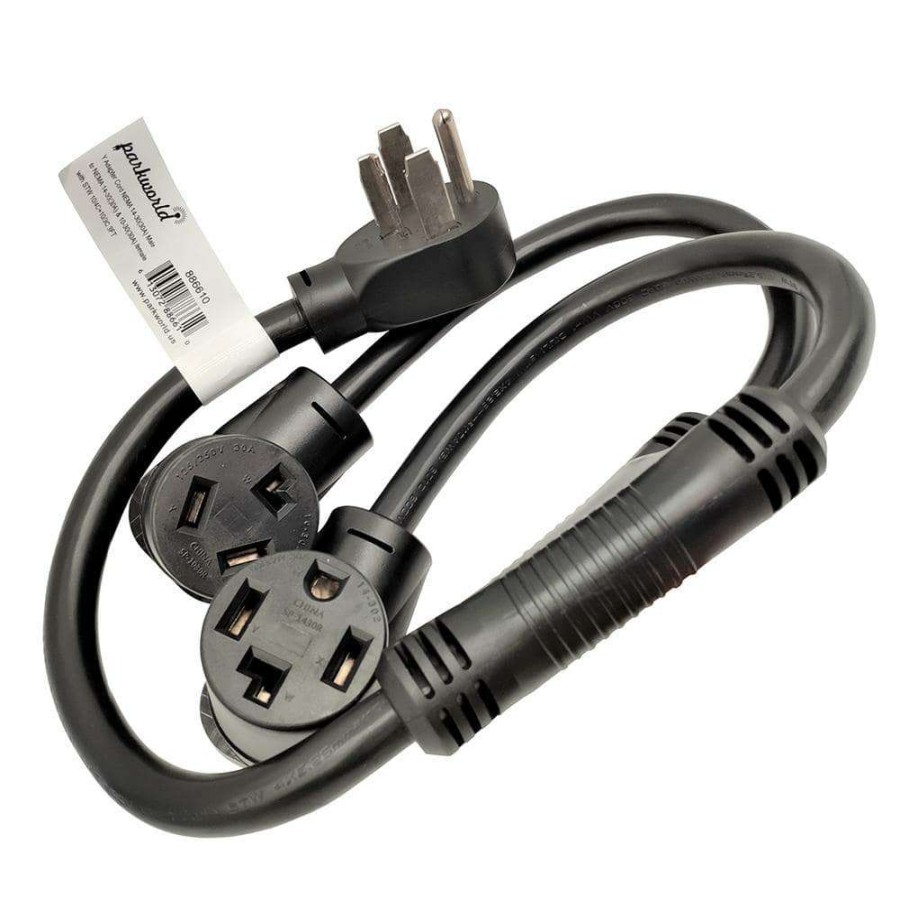 Appliance Extension Cords * | Parkworld 3 Ft. 10/4 4-Wire 30 Amp 125/250-Volt Dryer Y Adapter Cord Nema 14-30P Plug To 14-30R And 10-30R Receptacle