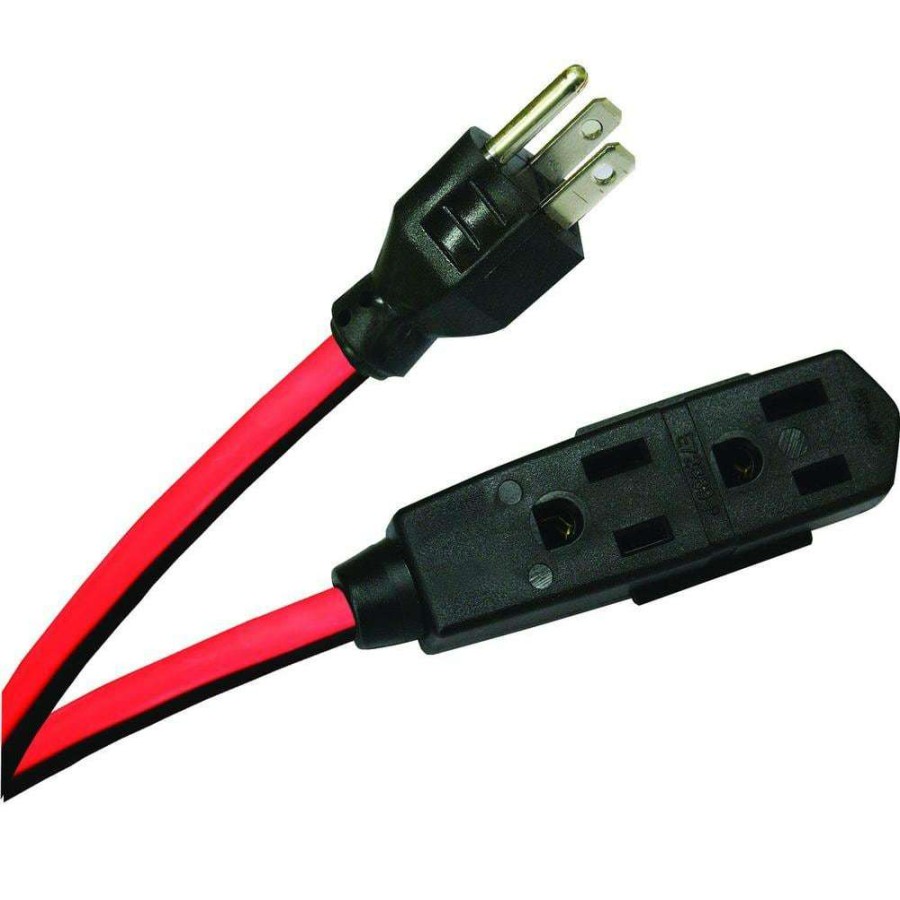 General Purpose Cords * | Husky 15 Ft. 14/3 Medium-Duty Indoor Multi-Outlet Extension Cord, Red/Black