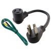 Extension Cord Accessories * | Ac Works 1.5 Ft. 4-Prong Dryer Plug To 3-Prong Dryer Female Connector Adapter