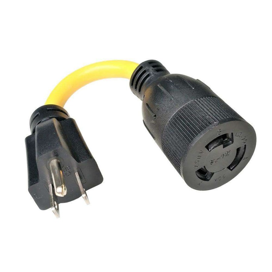 Appliance Extension Cords * | Parkworld 8 In. 12/3 3-Wire Household 15 Amp 125-Volt Nema 5-15P To 20Amp Locking L6-20R Receptacle Adapter Cord